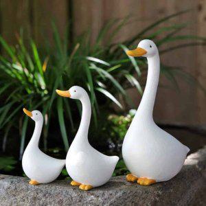 가족 오리 3종 세트 동물조각상 화분장식소품 동물미니어쳐