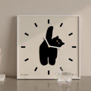 좋은 무소음 고양이 벽시계 인테리어 30x30cm 디자인 시계