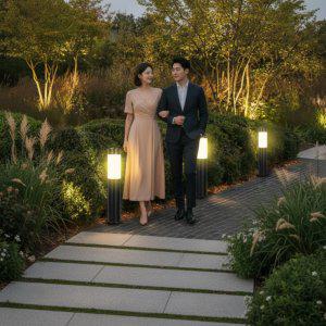 LED 기둥 조명 정원용 스테이크 등 잔디 조명 블랙