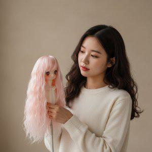 솜인형 가발 꾸미기 재료 인형 헤어스타일 연출 긴 머리 만들기