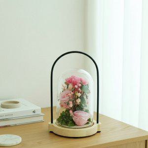 프리저브드 카네이션 장미 LED 무드등 핑크 선물용 실내 조명