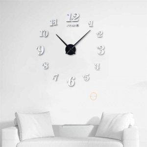 DIY 벽시계 실버블랙 거실무타공벽시계 큰글씨시계 DIY붙이는벽시계