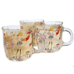 아데리아 로소리갈 셰프핑크 언더락 잔 320ml 3p 일본 유리 홈카페 커피 물컵 음료 글라스