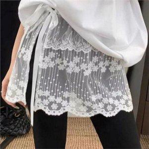 레이어드 여성 시스루 스커트 플레어 여성 레이스 랩 스커트 여름