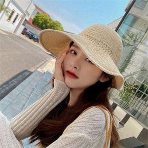 뒷리본 여성 버킷 햇 와이어 챙 모자 데일리 여름 비치