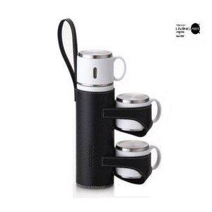 디오바코 화이트링 보온병세트 500ml 6815 보온 보냉 스텐 손잡이 컵2p 전용파우치