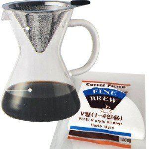 지에프 커피 드립세트 500ml 필터40매 1316-1 0556-1 / 드리퍼 유리 필터