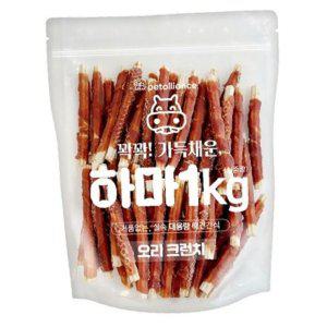 강아지 오리 실속 크런치 스틱 1kg 1P 영양 사사미 육포