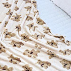 곰인형 패턴 극세사 담요 150x200 싱글 블랭킷