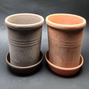 3개셋트 토분 13x10cm+동그라미 받침 이태리화분 클래식화분 토분화분 중형화분 예쁜화분
