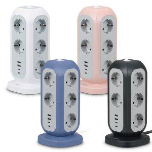 팬웨스트 큐브 USB 타워형 고용량 파워 멀티탭 디자인 인테리어 멀티 콘센트 릴선