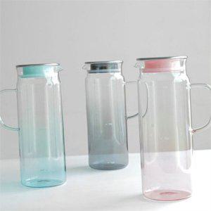 1.4리터 그라데이션 물병 1.4L 손잡이 내열 유리 물병 대용량 냉장고