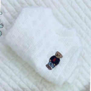 강아지 테디베어 고정력 니트 반팔티 아이보리 3XL 1P 티셔츠