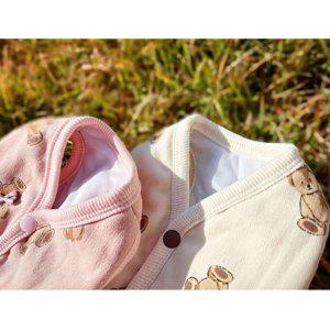 테디베어 강아지 소프트 스냅 조끼 핑크 2XL 1P 겨울 산책