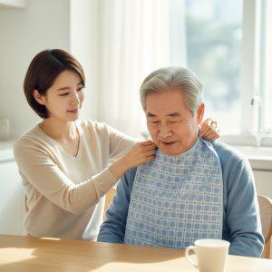성인용 간병 턱받이 어르신 노인용 앞치마 패드