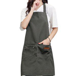 베이직 코튼 바리스타 앞치마 1P 그레이 미술앞치마 식당앞치마 도예앞치마