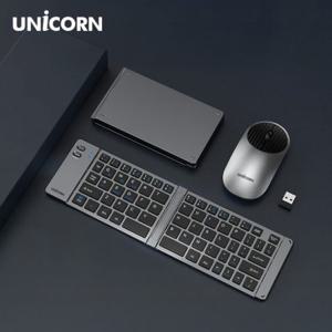 유니콘2.4G+블루투스 접이식 휴대용 키보드 마우스세트 C타입충전 BK-950SB