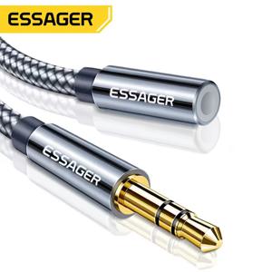 Essager 헤드폰 연장 케이블 잭 3.5mm 오디오 Aux 케이블 이어폰 어댑터 용 3.5mm 여성용 분배기 스피커 연장 코드