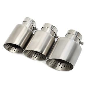 1 Pcs 무광택 스테인레스 스틸 자동차 배기 팁 시스템 파이프 VW GTI MK7 Golf7 노즐 60MM 63mm 머플러 팁 용 범용 배기 팁
