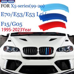 3PCS 자동차 레이싱 클립 전면 그릴 트림 스트립 BMW X5 E53 E53 LCI E70 F15 G05 1999-2023 M 스포츠 성능 ABS Assecories