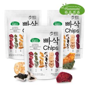 [하루견과] 빠삭칩200gx3봉 / 김부각/ 고구마부각/ 연근부각/ 호박부각 (소비기한26/09/21까지)