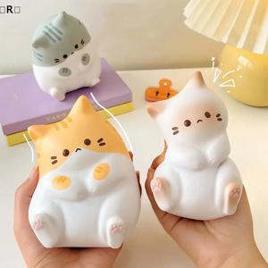 〔R〕새로운 고양이 스트레스 해소 PU 슬로우 라이징 스퀴즈 안티스트레스 볼 만화 테이블 장식품 스트레스 해소 장난감〔겨울2〕