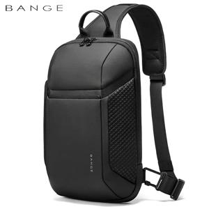 BANGE 남성용 방수 USB 옥스포드 크로스바디 백, 도난 방지 숄더 슬링백, 다기능 여행 메신저 가슴 팩