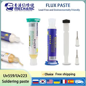 MECHANIC UV223/UV559 무연 솔더 페이스트 플럭스 노클린 납땜 그리스 (BGA PCB SMD 용접 플럭스, 휴대폰 수리 도구)