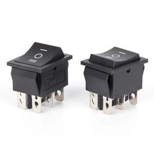 2PCS 로커 스위치 6 핀 3 위치 ON/Off/ON AC 20A/125V 16A/250V DPDT 자동차 보트 블랙 스위치