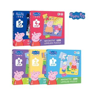Peppa 돼지 자기 퍼즐 어린이 귀여운 만화 애니메이션 아기 조기 교육 고급 자기 퍼즐 책 장난감 어린이 선물