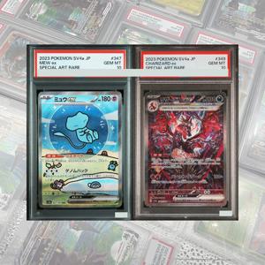 DIY 프록시 PTCG 등급 카드 컬렉션 SV4a JP 미우 엑스 리자몽 엑스 스페셜 아트 레어 GEM MT 10 카드 홀로그램 라벨 어린이 선물