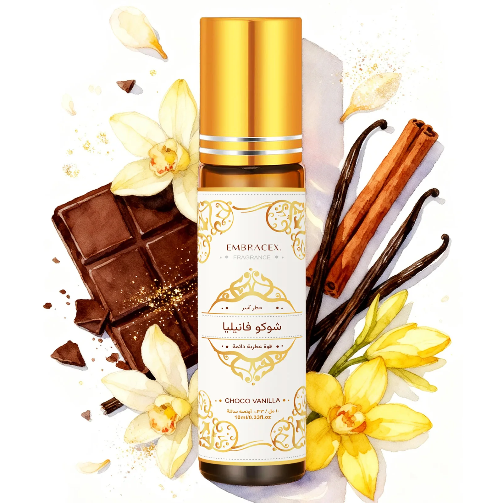 10ml 초코 바닐라 롤러 에센셜 오일 쇼코 바닐야 향수 오일 스킨케어 네일 케어 이드 알피트르 바디 마사지 오래 지속되는 향기