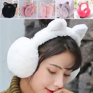 귀여운 토끼 디자인 동물 귀 모자 두꺼운 개구리 동물 스타일 따뜻한 귀마개 접이식 디자인 만화 패턴 귀 덮개