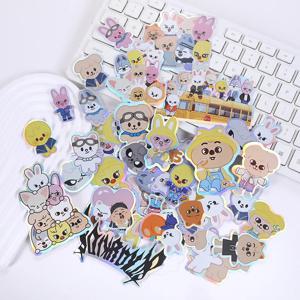 50개 스트레이 키즈 스크랩북용 스티커 휴대용 만화 노트북 그래피티 풍선 어린이 장식용 스티커 스크랩북 소녀용