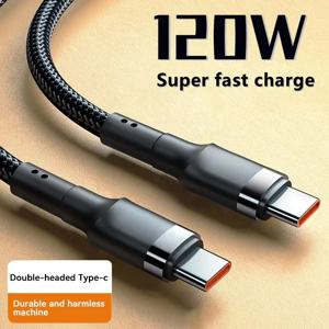 120W 고속 충전 케이블 PD 퀵차징 고품질 USB C to USB 타입 C 케이블 (아이폰, 샤오미 17 플러스 프로 맥스, 삼성 S24 호환)