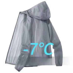 남성 여름 얇은 태양 보호 재킷 야외 지퍼 후드 루즈 캐주얼 아우터 자외선 차단 통기성 빠른 건조 사이클링 코트