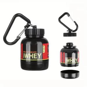 100ML 야외 스포츠 미니 휴대용 단백질 컨테이너 파우더 병 키체인 건강 깔때기 약통 소형 물컵