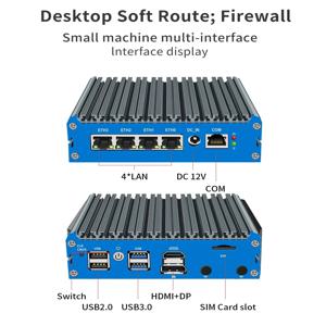 N100 인텔 셀러론 J5005 J6412 팬리스 미니 PC 4*I226-V 2.5G LAN 1COM DP HDMI pfSense 소프트 라우터 포켓 컴퓨터 윈도우11