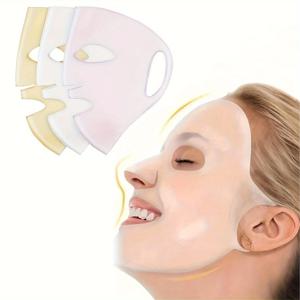 보습을 위한 1PC 3D 실리콘 페이셜 마스크 - 재사용 가능, 물 증발 방지, 여성용 스킨 케어 도구