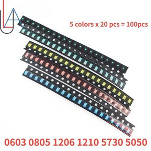 LUABEI 100pcs 0603 0805 1206 1210 5730 5050 SMD LED 발광 다이오드 키트 5 색 소형 LED 빨간색 흰색 노란색 녹색 파란색