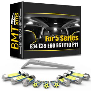 BMTxms Canbus LED 실내 조명 BMW 5 시리즈 E34 E39 E60 E61 F10 F11 520 528 530 535 540 550 2000-2010 2012 2013 2015 2017