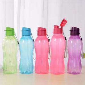 800/1100ML 플라스틱 물병 대용량 누수 방지 플립 탑 음료병 손잡이 스트랩 경량 여행용 주전자 6개