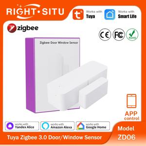 Tuya Zigbee 3.0 센서 접촉 센서 도어 윈도우 센서 APP 원격 제어는 SmartLife Yandex Zigbee2Mqtt ZHA Alexa와 함께 작동합니다.