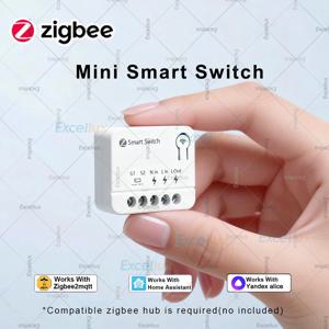 10A 미니 지그비 스마트 스위치 모듈 DIY 조명 릴레이 차단기 지능형 라이프 앱 제어 홈 어시스턴트 Zigbee2MQTT와 함께 작동