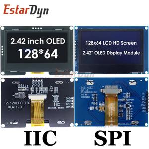 EstarDyn 2.42인치 LCD 128x64 SSD1309 4핀 IIC / 7핀 SPI 시리얼 인터페이스 아두이노용 OLED LCD 디스플레이 모듈