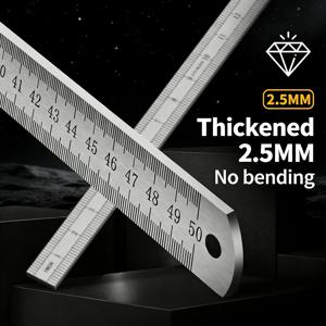 2.5mm 단조 롱취안 강철 자 - 50cm 다용도 자동차 공구 (두꺼운 디자인, 측정 및 호신용)