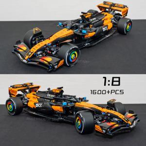 새로운 테크니컬 42228 1675PCS 1:8 오렌지 MCL39 스포츠카 빌딩 블록 MOC 스포츠카 DIY 조립 모델 세트 장난감 선물 남자아이 어린이