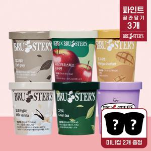 부르스터스 아이스크림 파인트 474ml 3개 + 미니컵 바닐라 2개 증정 (6종 택 1)