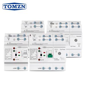 TOMZN 딘 레일 소형 PV ATS 2P4P 63A 230V 이중 전원 자동 전환 전기 선택 스위치 무정전