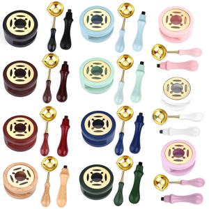 2/3개 세트 레트로 밀랍 봉인용 가마 스토브 냄비 나무 손잡이 밀랍 봉인용 스푼 밀랍 봉인 장식용 캔들 스탬프 밀랍 스탬프용